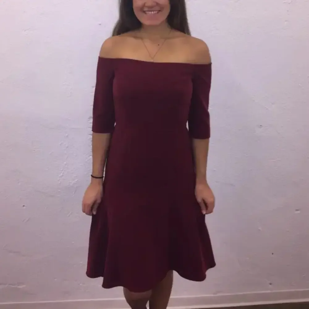 Milly Burgundy Cocktail Dress SIZE 6 High Low Off Shoulder Party Designer $435 - Picture 9 of 9